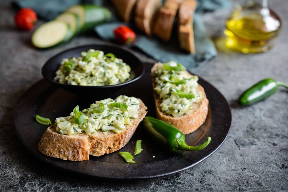 Veganer Zucchiniaufstrich mit Lauch